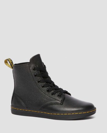 Dr Martens Leyton Leather Lifestyle Topanky Damske Čierne | 2490-QDNTA
